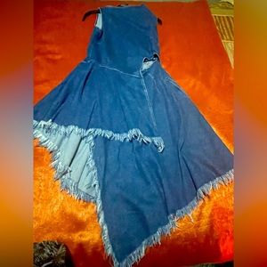 Beautiful asymmetrical denim dress.  Size medium.